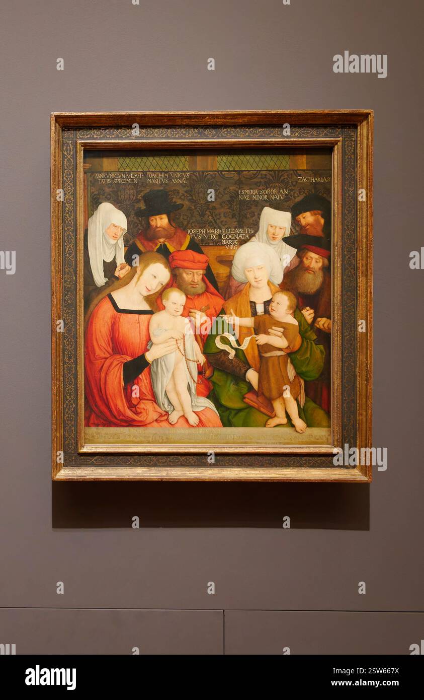 Wien, Österreich. Kunsthistorisches Museum Wien im 1. Bezirk, Bernhard Strigel (1460-1528), Heilige Verwandtschaft, Öl auf Lindenholz nach 1515 Stockfoto
