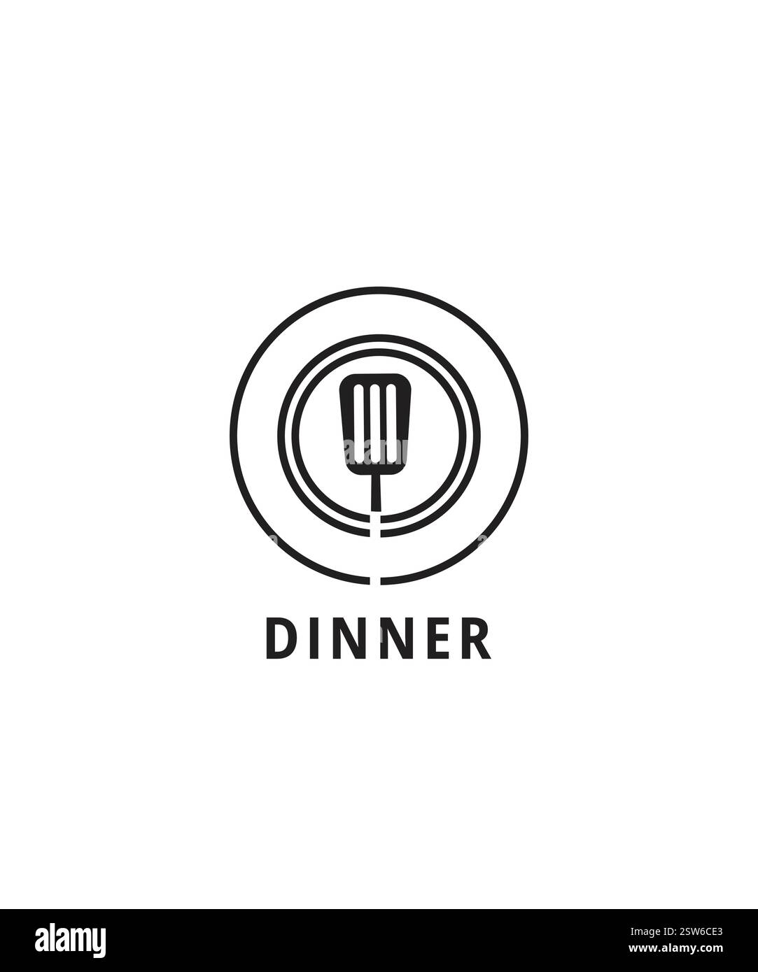 Logodesign des Dinner-Restaurants, Logodesign des Dinner-Spatels Stock Vektor
