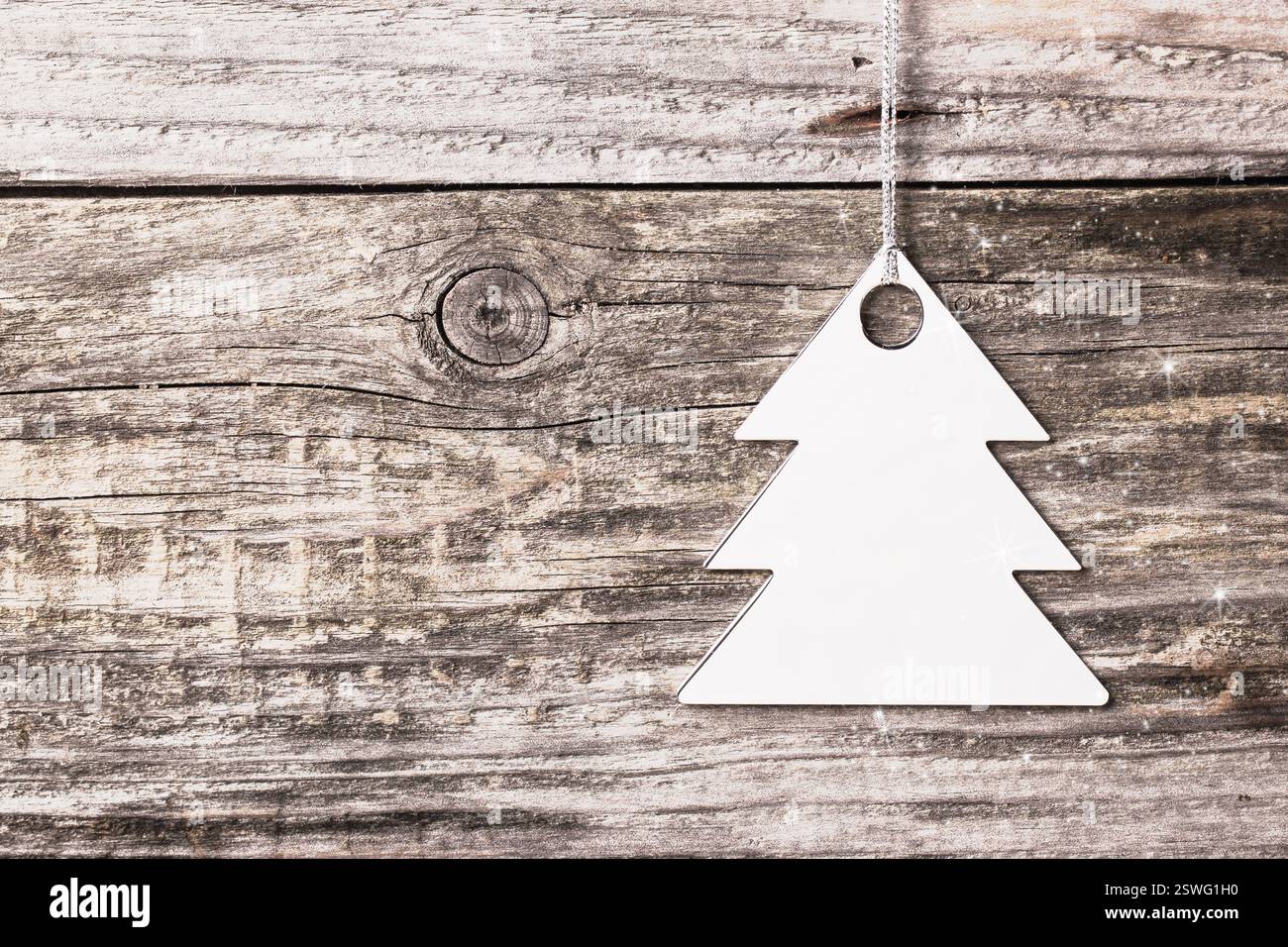 Silber Weihnachtsbaum Stockfoto