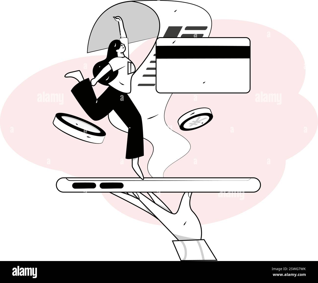 Online-Shopping Zahlung Sicherheit Zeichen flach Vektor Konzept Operation Hand gezeichnete Illustration Stock Vektor