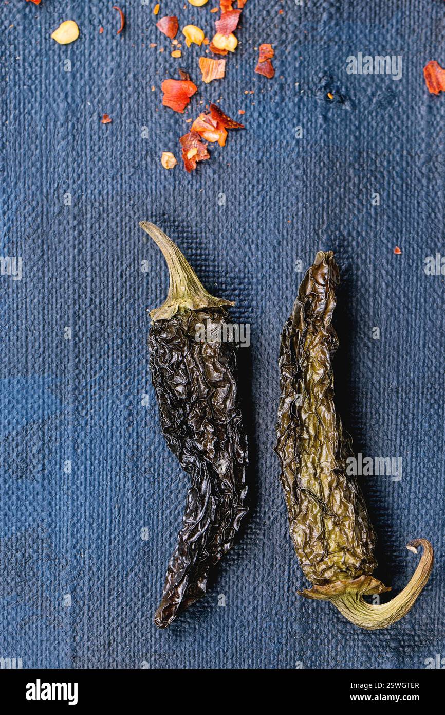 Rote scharfe Chilischoten Stockfoto