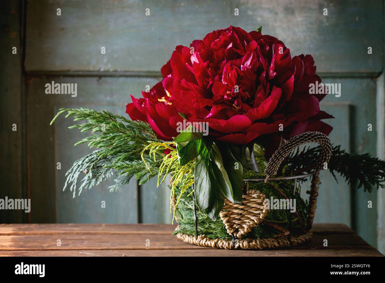 Bouquet mit Pfingstrosen Stockfoto