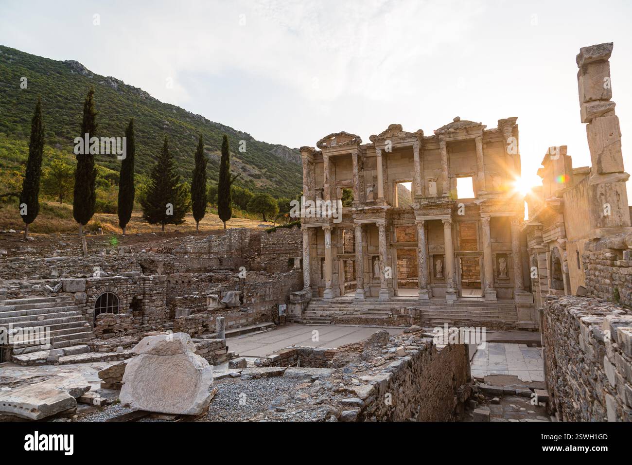 Die Celsius Library, eine der weltweit größten Bibliotheken der dritten Generation in den antiken Ruinen von Ephesus, Türkei Stockfoto