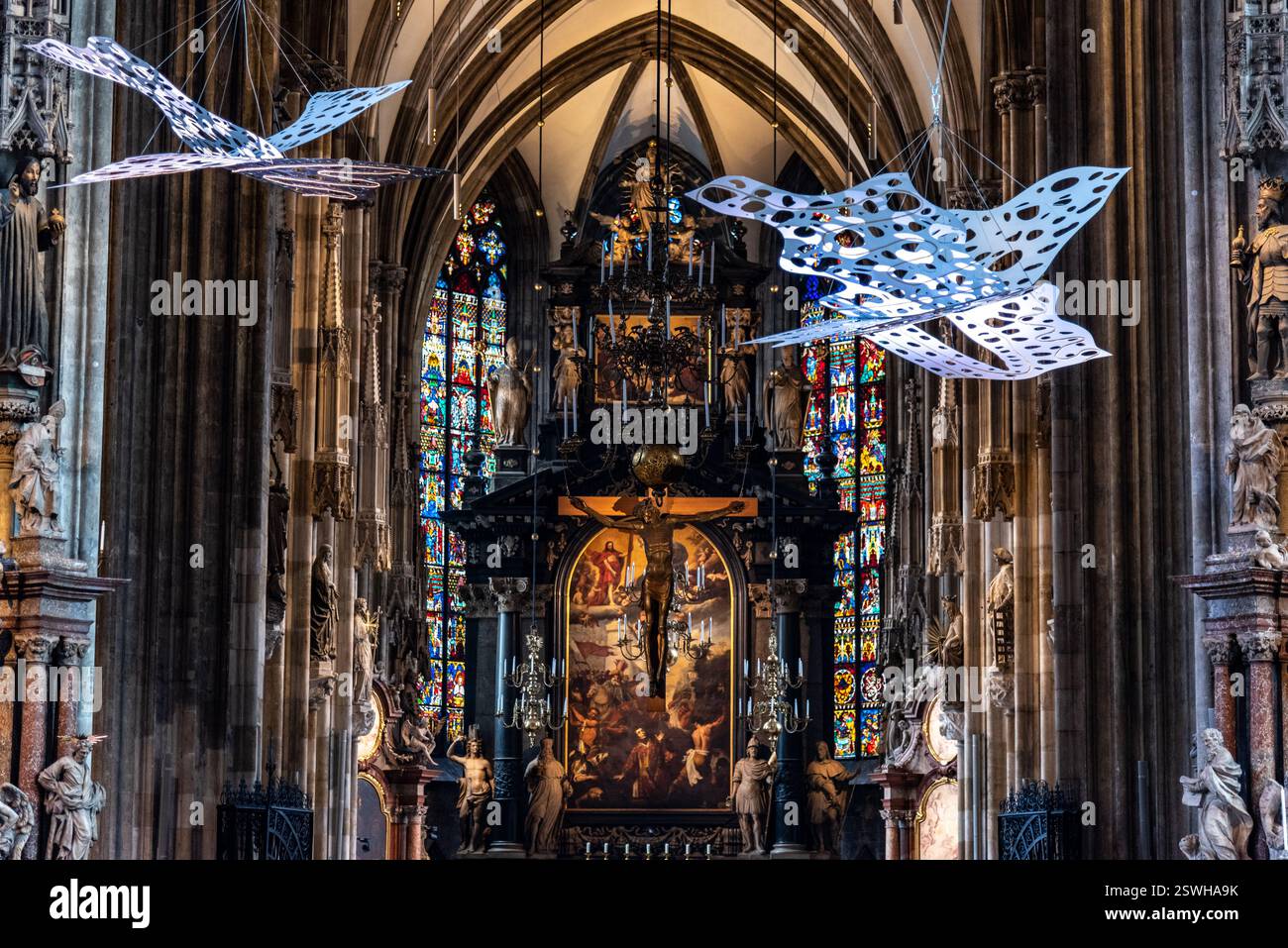 Das Innere der St. Stephansdom auf dem Stephansplatz in Wien-Osterreich Stockfoto