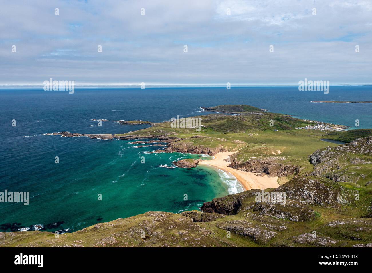 Boyeeghter Bay, auch bekannt als Murder Hole Beach, County Donegal, Irland Stockfoto