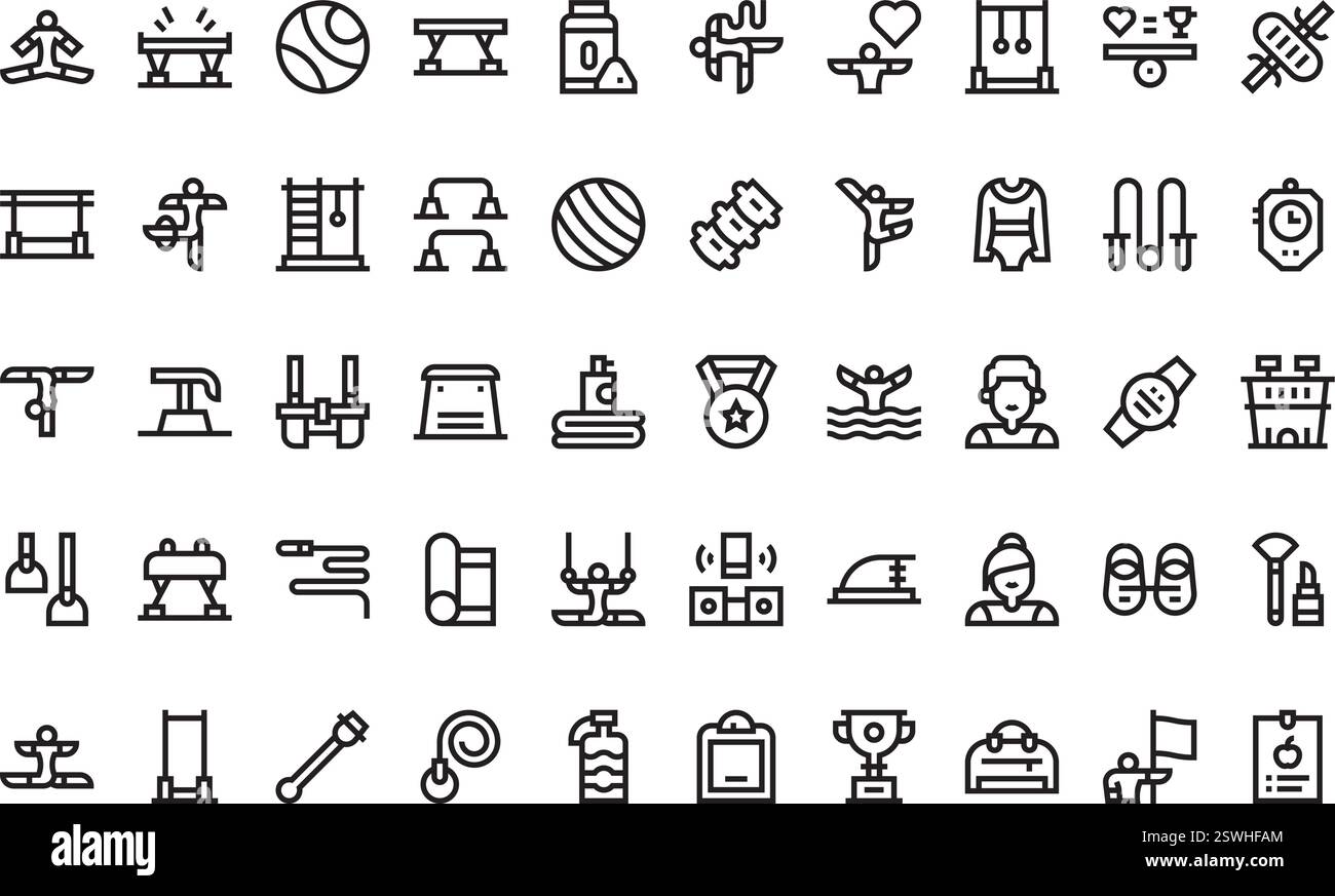 Hochwertige Sammlung von Vektorsymbolen mit editierbarer Kontur. Ideal für professionelle und kreative Projekte. Stock Vektor