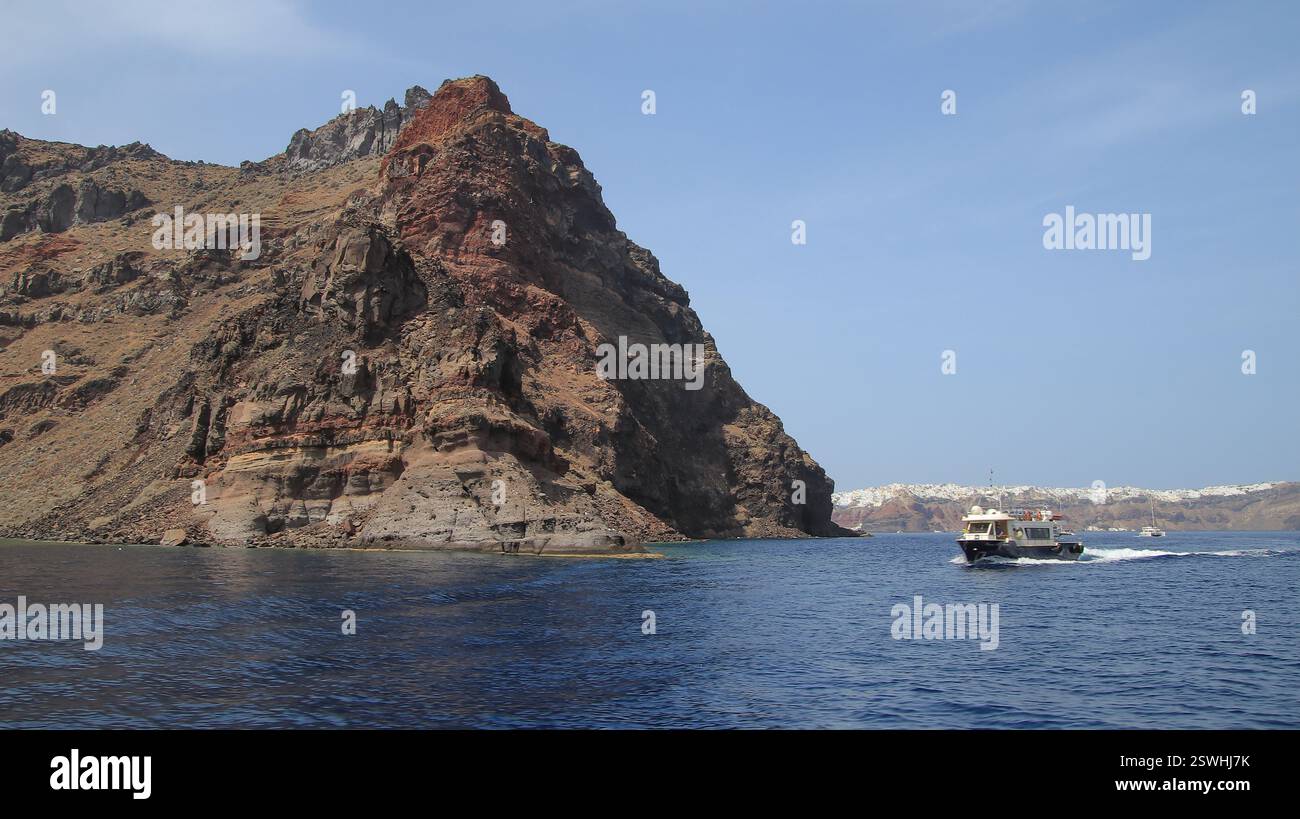 Insel Thirasia, Ägäis, Kykladen, Griechenland Stockfoto