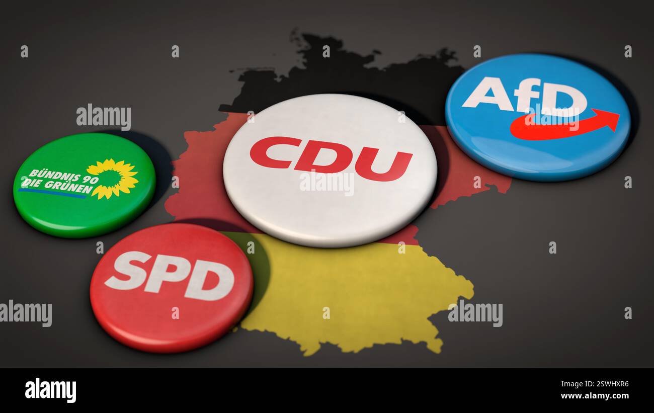 Symbolbild zum Thema Koalitionsverhandlungen nach der Bundestagswahl, CDU als stärkste Kraft Stockfoto