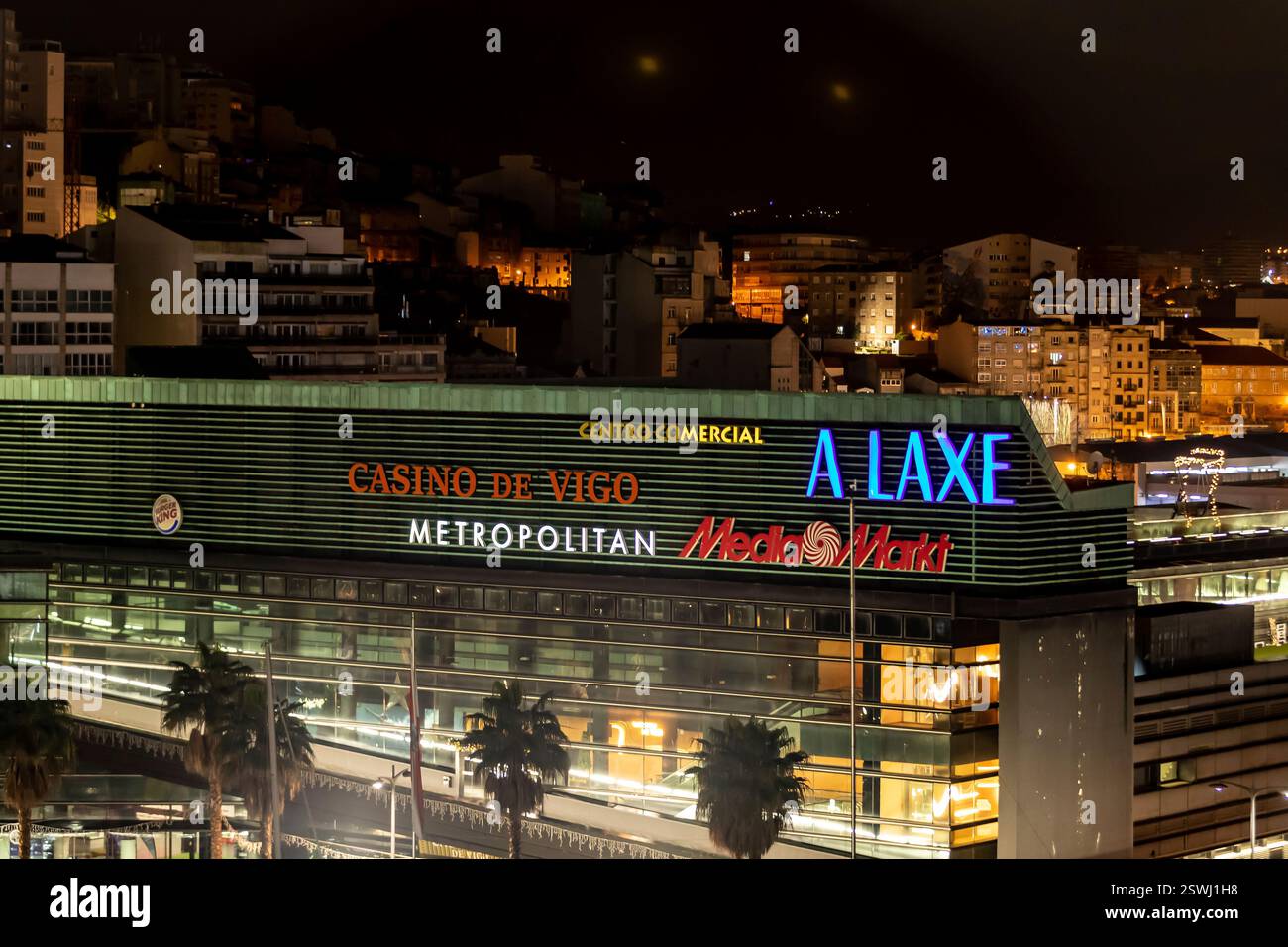Einkaufszentrum A Laxa am Wasser in der Nähe der Kreuzfahrt Termianal, Vigo, Spanien, Europa, Stockfoto