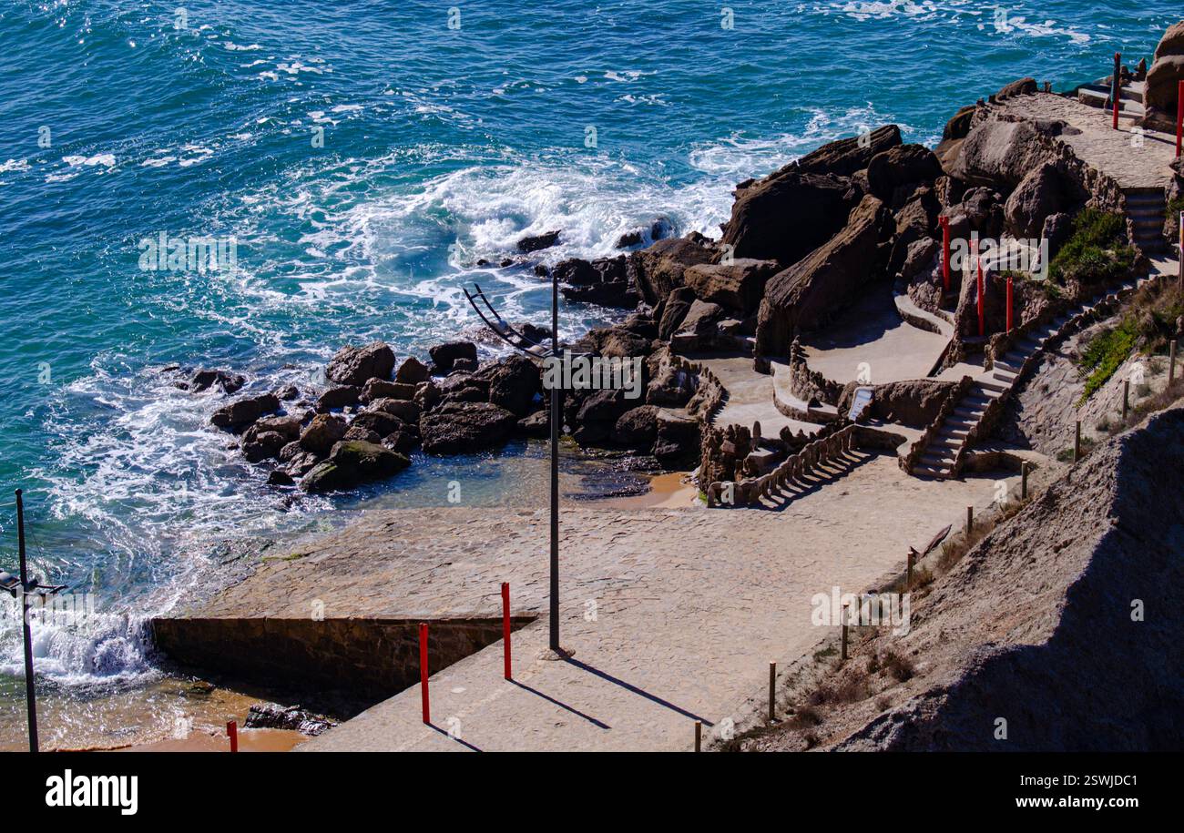 Promenade in Santa Cruz, Portugal Stockfoto