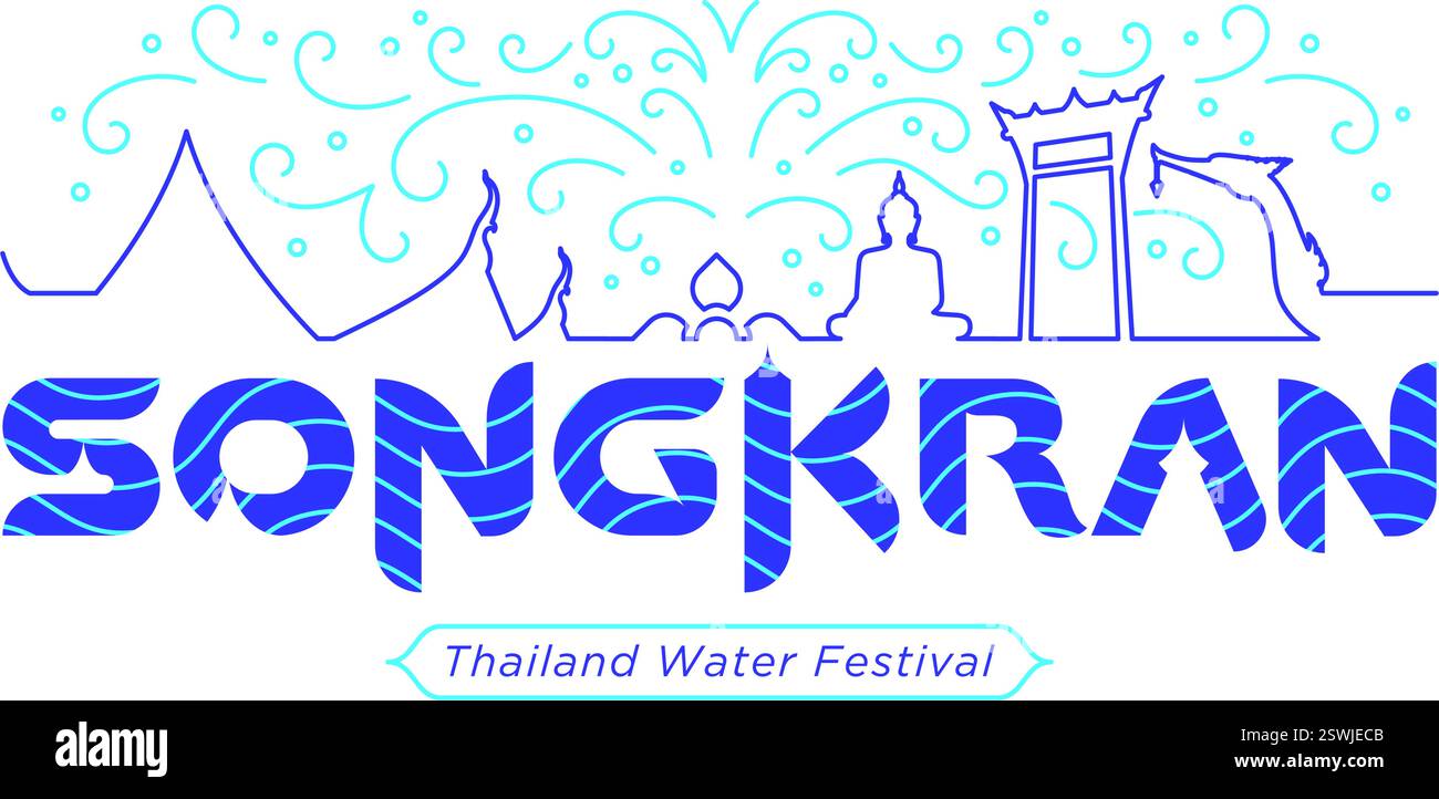 songkran thailand Wasserfestival Banner Design Moderne Minimalismus Stil Vektor Illustration Stock Vektor