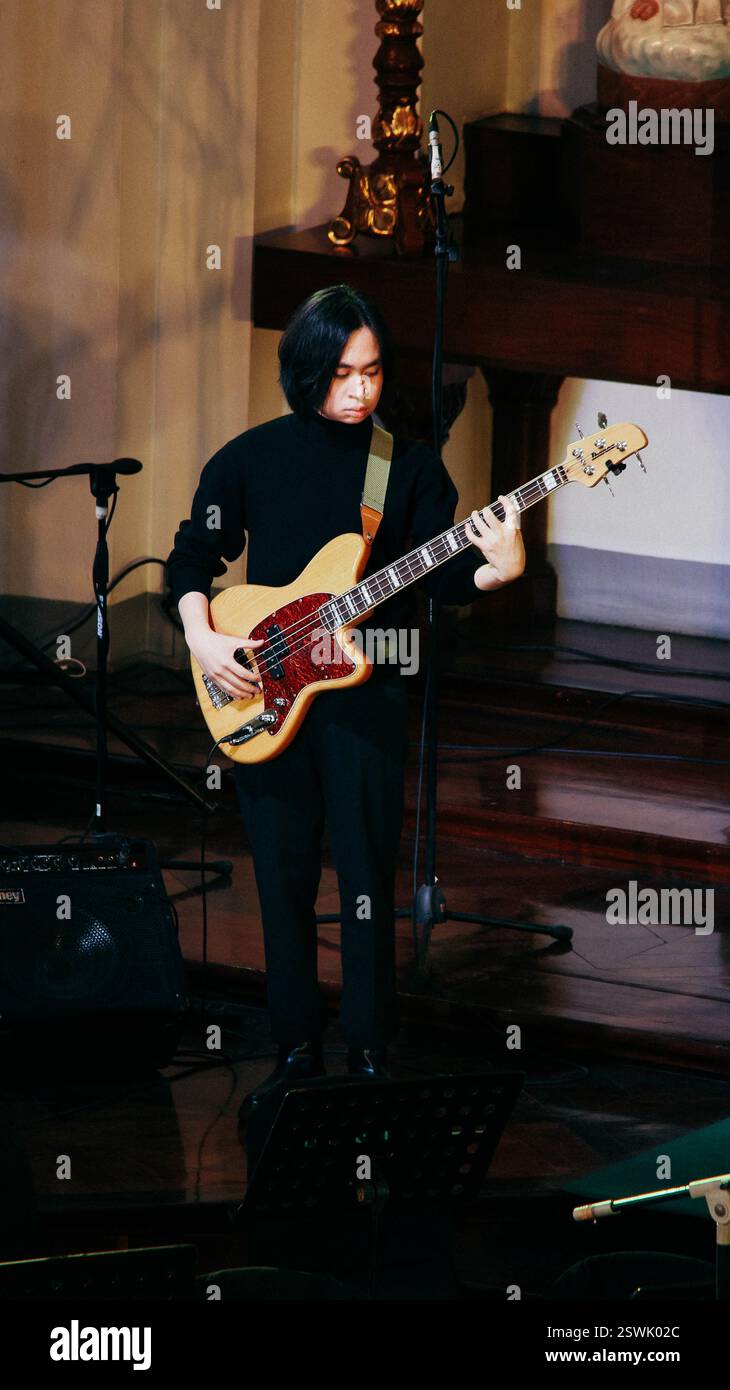 Harmony in Focus: Eine filmische Montage von Musikern Stockfoto