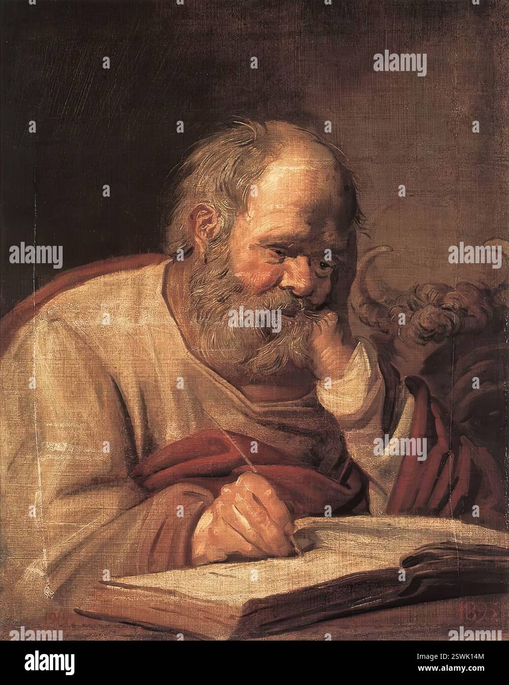 HALS, Frans (* 1580, Antwerpen, d. 1666, Haarlem) St. Lukas ca. 1625 Öl auf Leinwand, 70 x 55 cm Museum für westeuropäische und orientalische Kunst, Odessa --- Schlüsselwörter: ----------------- Autor: HALS, Frans Titel: St. Lukas Zeitlinie: 1601-1650 Schule: Niederländisch Form: Malerei Art: Religiös Stockfoto