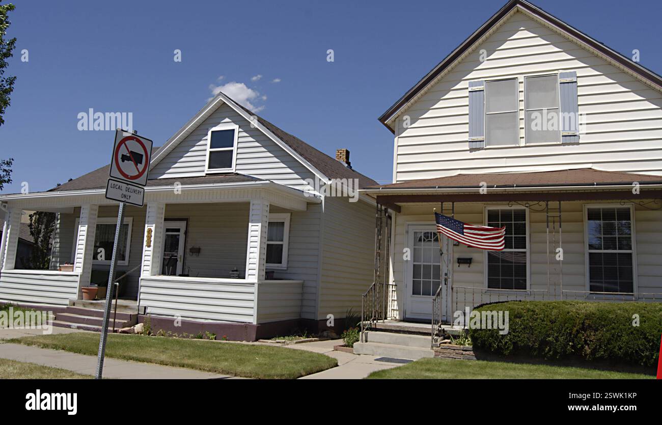 EVANSTON/WYOMING STATE /USA  Evanston Wohngemeinde mit Sternen und Streifen 14. Juni 2012 FOTO VON FRANCIS DEAN / DEAN PICTURES Stockfoto