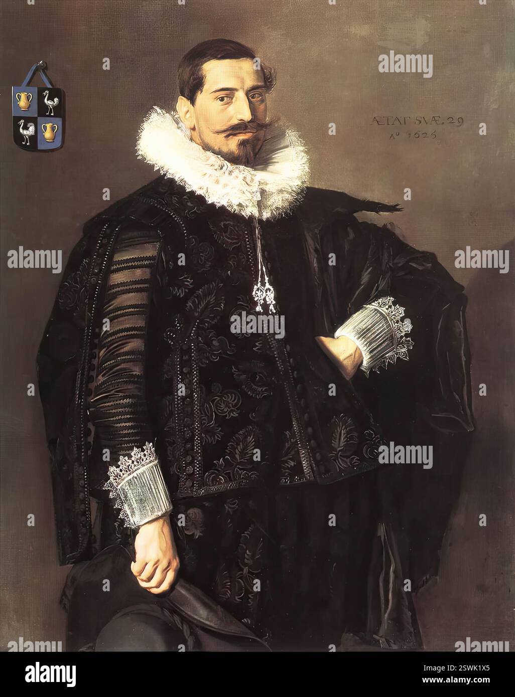 HALS, Frans (* 1580, Antwerpen, d. 1666, Haarlem) Jacob Pietersz Olycan 1625 Öl auf Leinwand, 124,6 x 97,3 cm Mauritshuis, den Haag --- Schlüsselwörter: ----------------- Autor: HALS, Frans Titel: Jacob Pietersz Olycan Zeitlinie: 1601-1650 Schule: Niederländisch Form: Malerei Art: Porträt Stockfoto