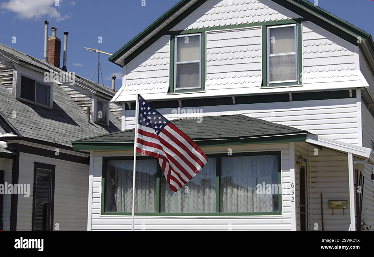 EVANSTON/WYOMING STATE /USA  Evanston Wohngemeinde mit Sternen und Streifen 14. Juni 2012 FOTO VON FRANCIS DEAN / DEAN PICTURES Stockfoto