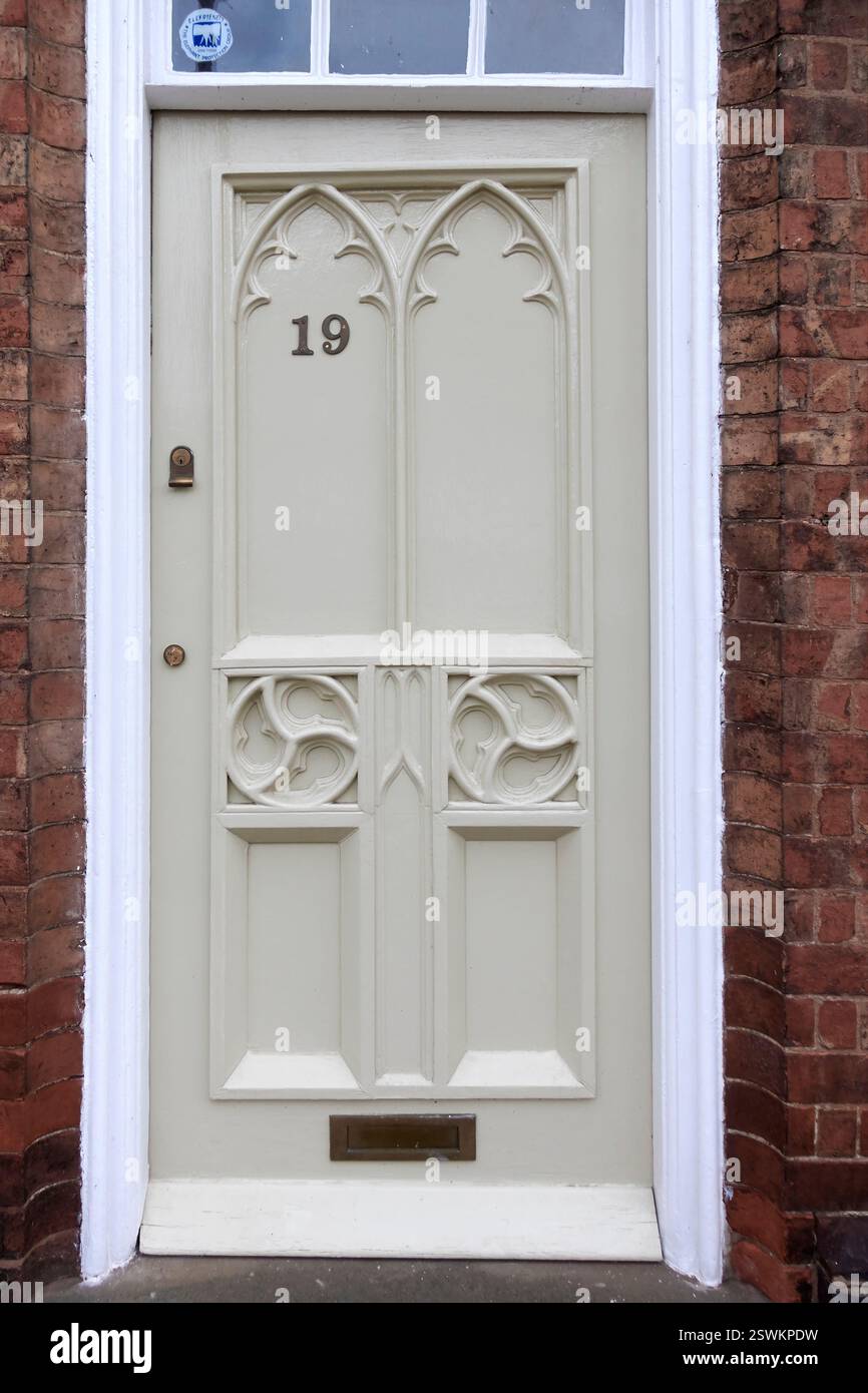 Creme Tür, Haus, England, Großbritannien Stockfoto