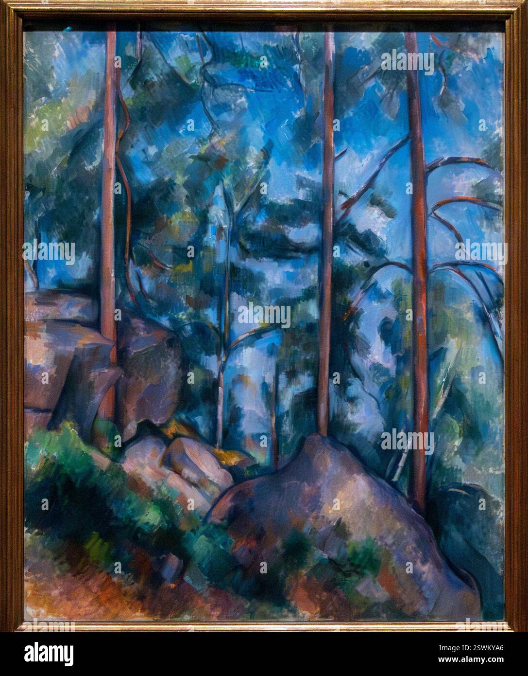 Paul Cézanne, Pines and Rocks (Fontainebleau?), um 1897, Museum of Modern Art, New York City, USA Stockfoto