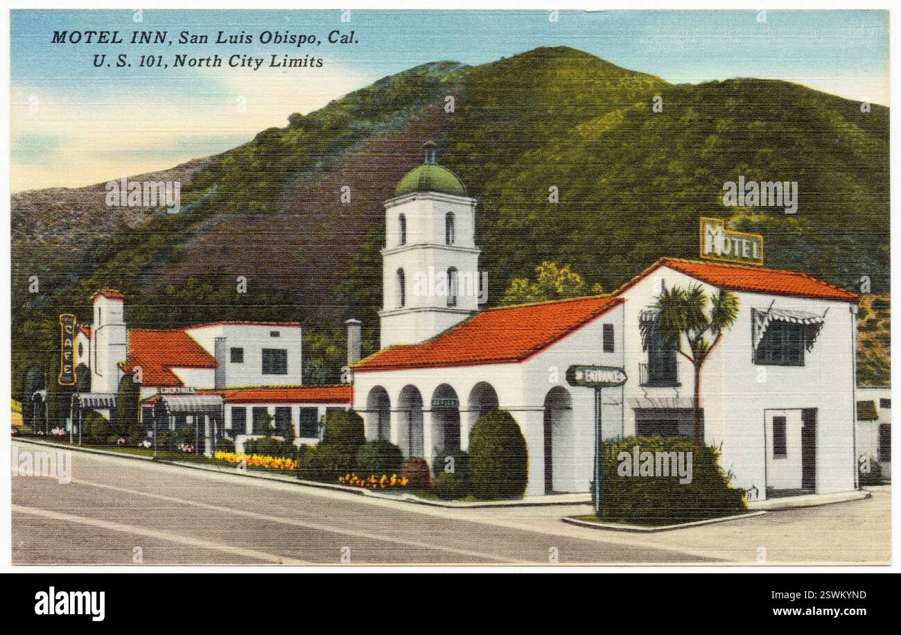 Archivfoto von Motel Inn, San Luis Obispo, Kalifornien, USA. Zwischen ca. 1930 und ca. 1945. Stockfoto