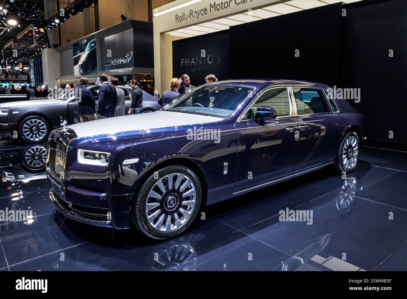 Rolls Royce hat Luxuswagen auf dem 88. Genfer Automobilsalon maßgeschneidert. Schweiz - 6. März 2018 Stockfoto