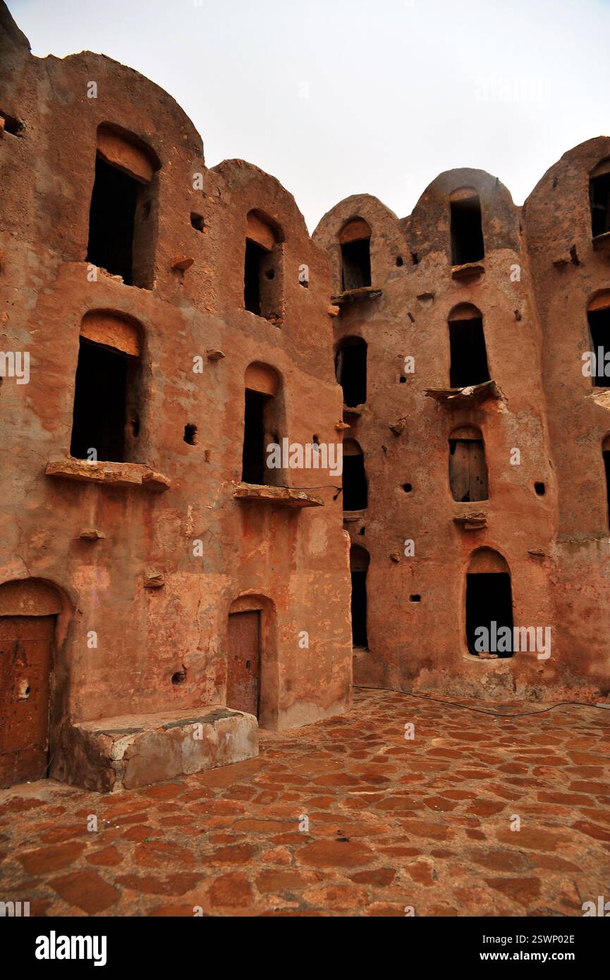 Ksar Ouled Soltane, befestigter Speicher in der Nähe von Tataouine, Nordsahara, Tunesien Stockfoto