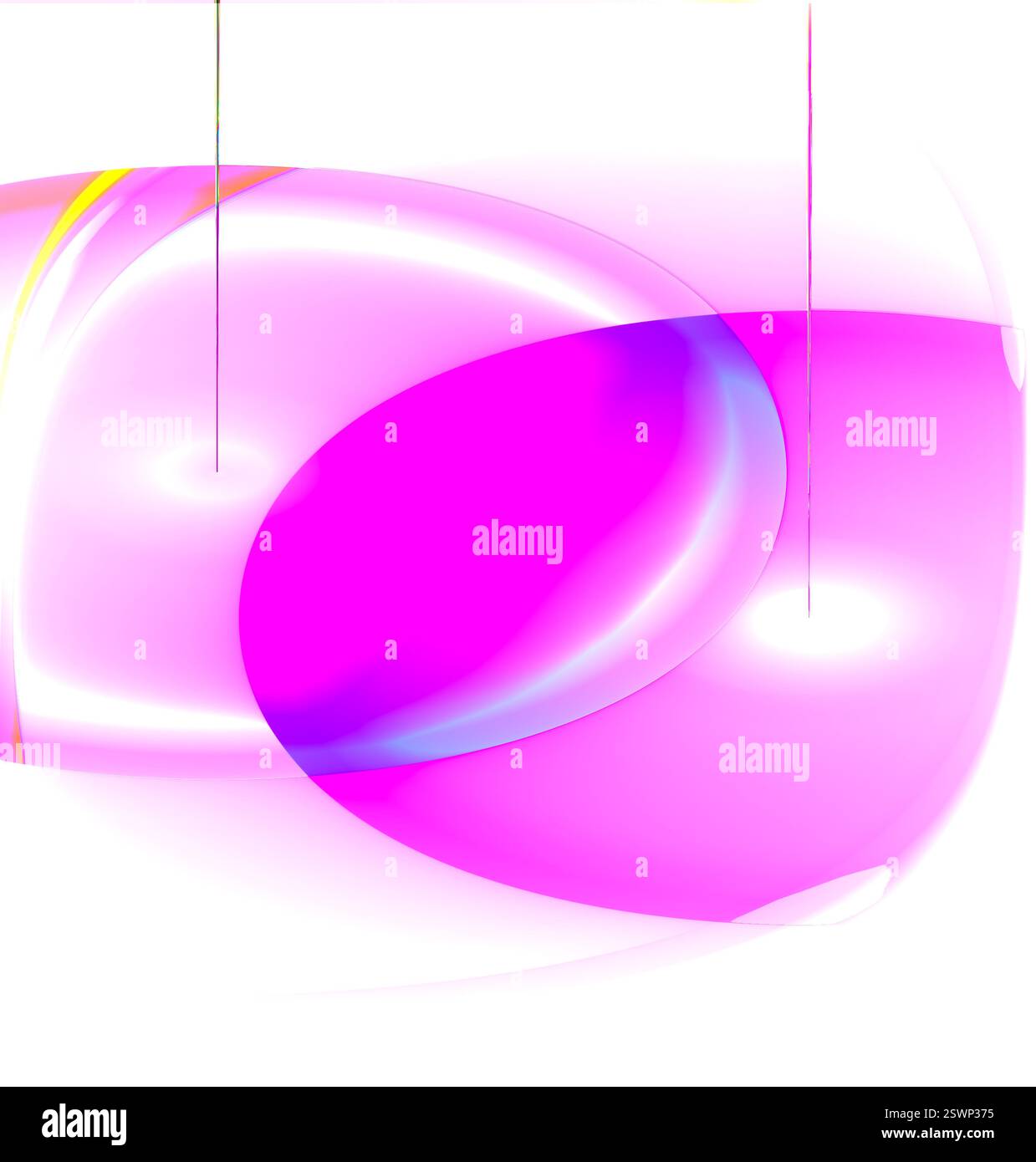 Abstraktes Bild, oval gefüllter Verlauf, Schichtform, mehrere Kreise mit Nadelstangenmarkierung. Farbverlauf in Pastellfarben auf weißem Hintergrund. 3D-Festplatte Opt Stockfoto