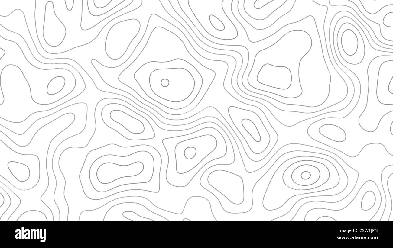 Topographisches Linienmuster. Topographiekarte. Geografische Kontur. Berghintergrund. Topograph Gelände. Abstrakte Reliefgeographie. Geometrisch Stock Vektor