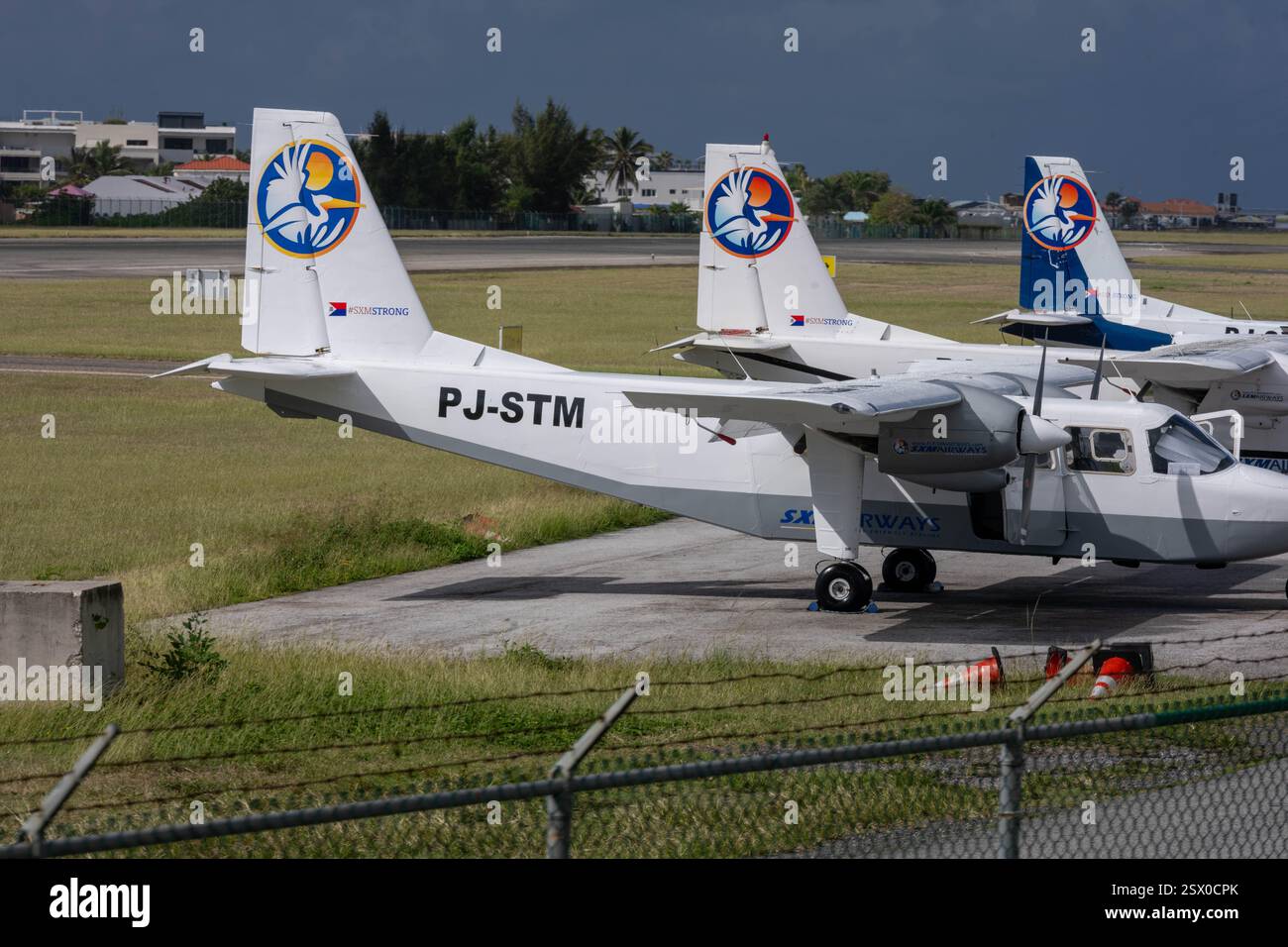 PJ-STM, Britten-Norman BN-2A-26 Islander Princess Juliana International Airport, SXM, Saint Martin Caribbean Stockfoto
