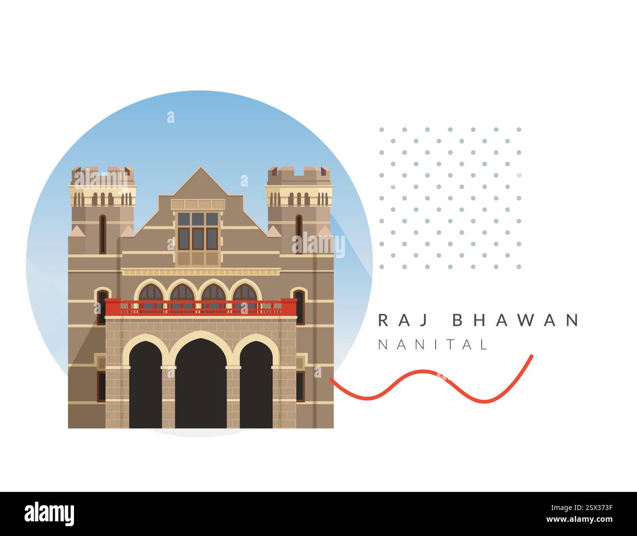Raj Bhavan Nainital Uttarakhand – Stock Illustration als EPS 10 Datei Stock Vektor