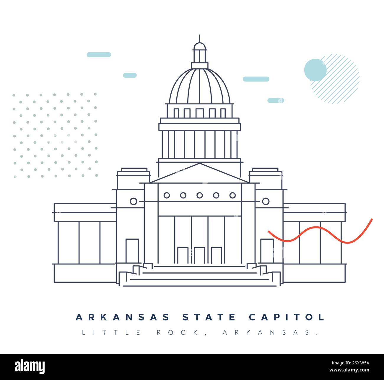 Arkansas State Capitol - Little Rock - Stock Illustration als EPS 10 Datei Stock Vektor