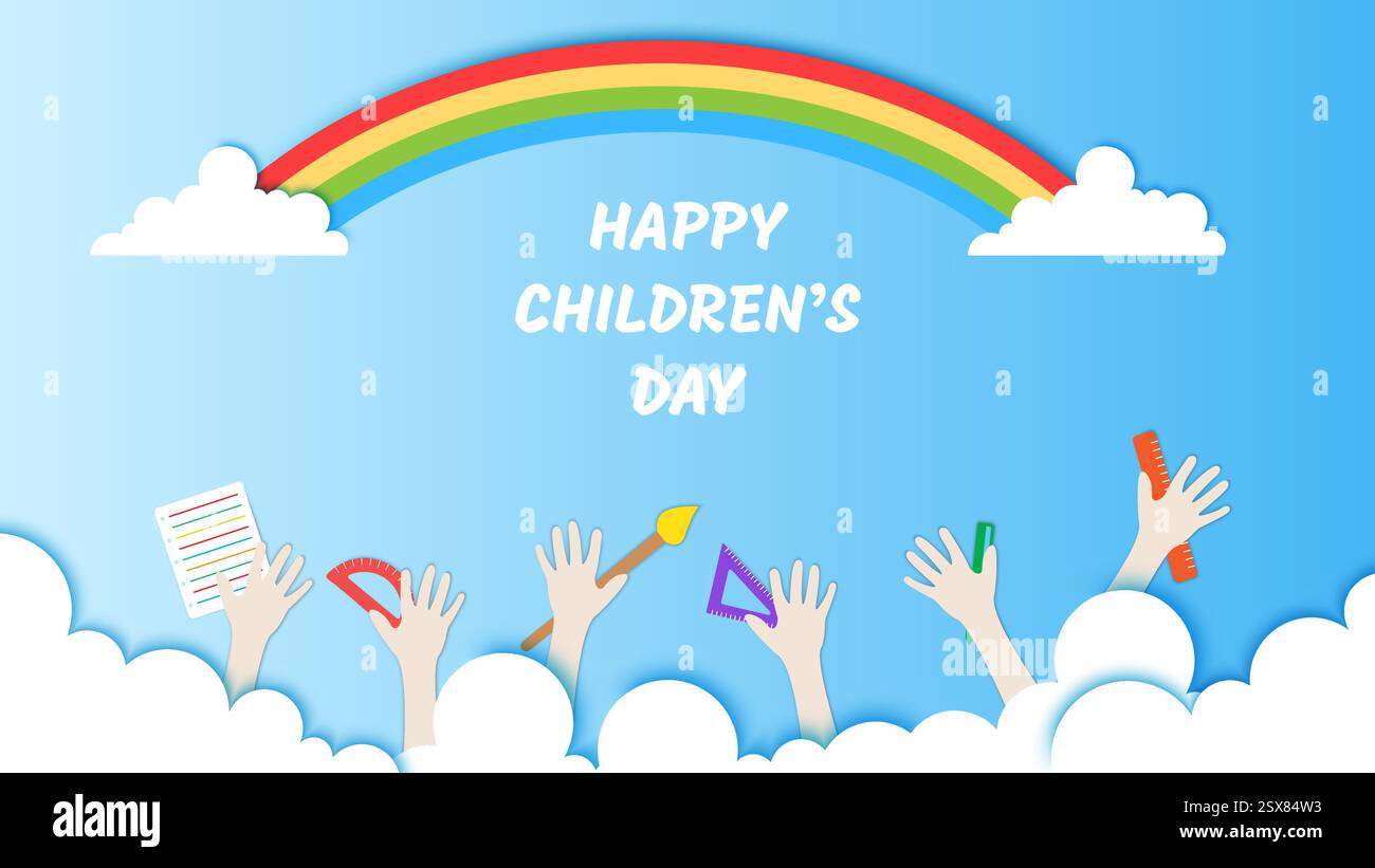 Design-Vorlage für „Happy Children's Day“-Banner Stock Vektor