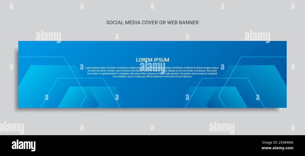 Social Media Cover Design oder Webbanner in sechseckiger Form Stock Vektor
