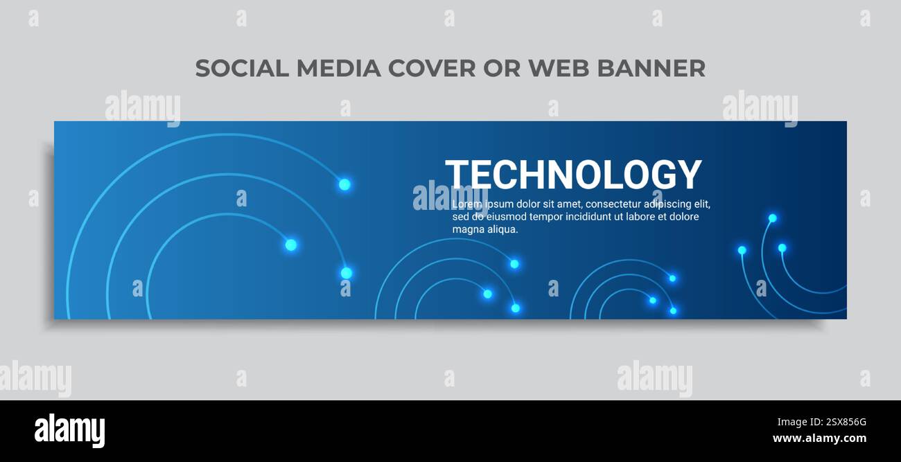 Cover oder Webbanner für soziale Medien mit dem Thema Technologie Stock Vektor