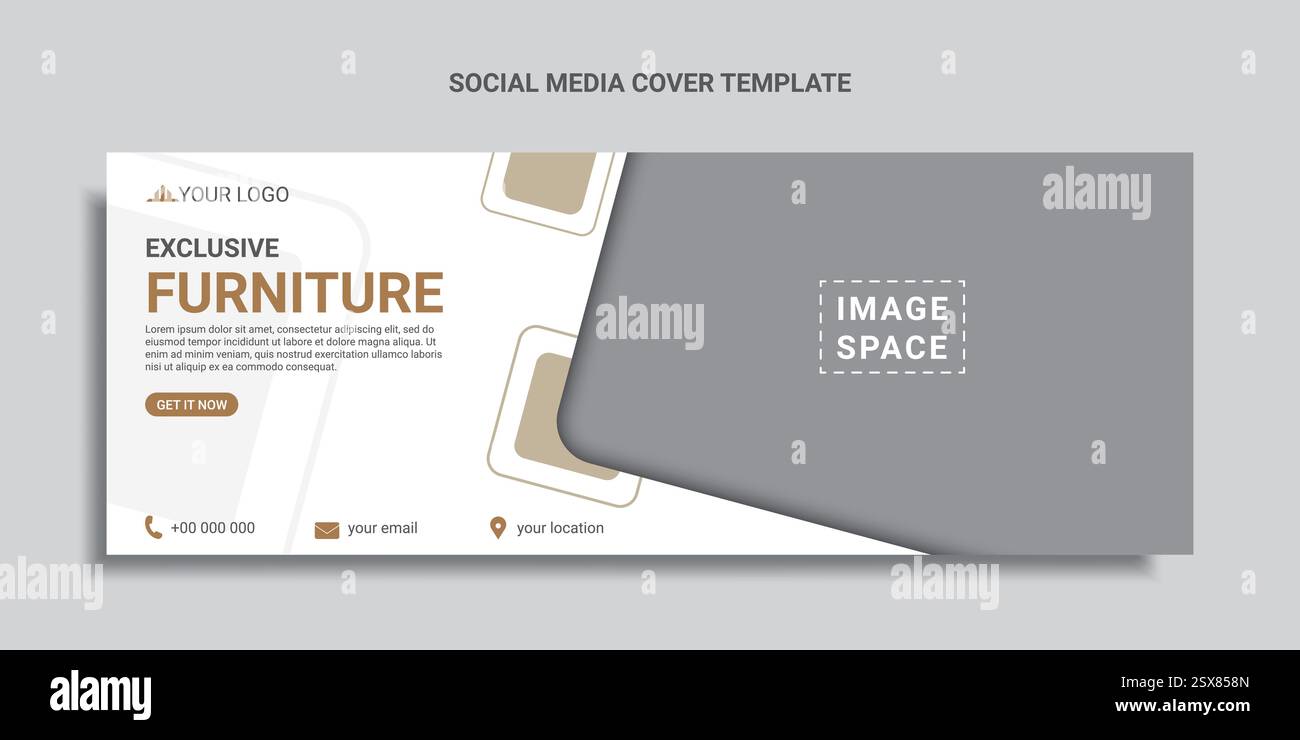 Möbelverkauf in sozialen Medien decken Design oder Webbanner ab Stock Vektor