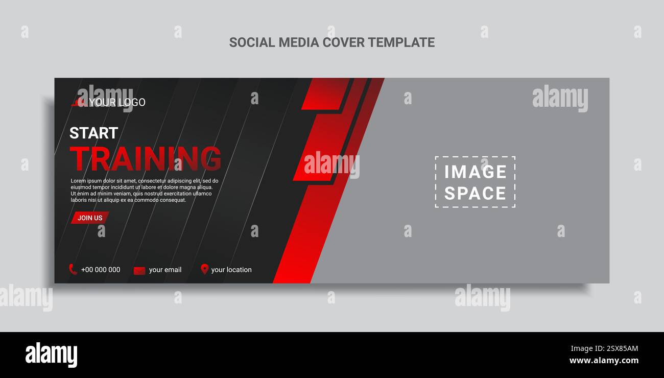 Fitness Social Media decken Design oder Webbanner ab Stock Vektor