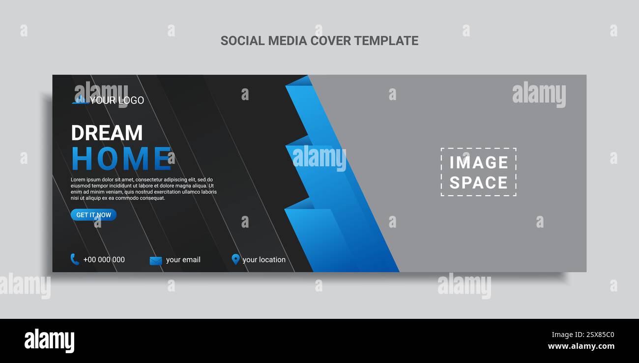 Home Sale Social Media Cover Design oder Webbanner Stock Vektor