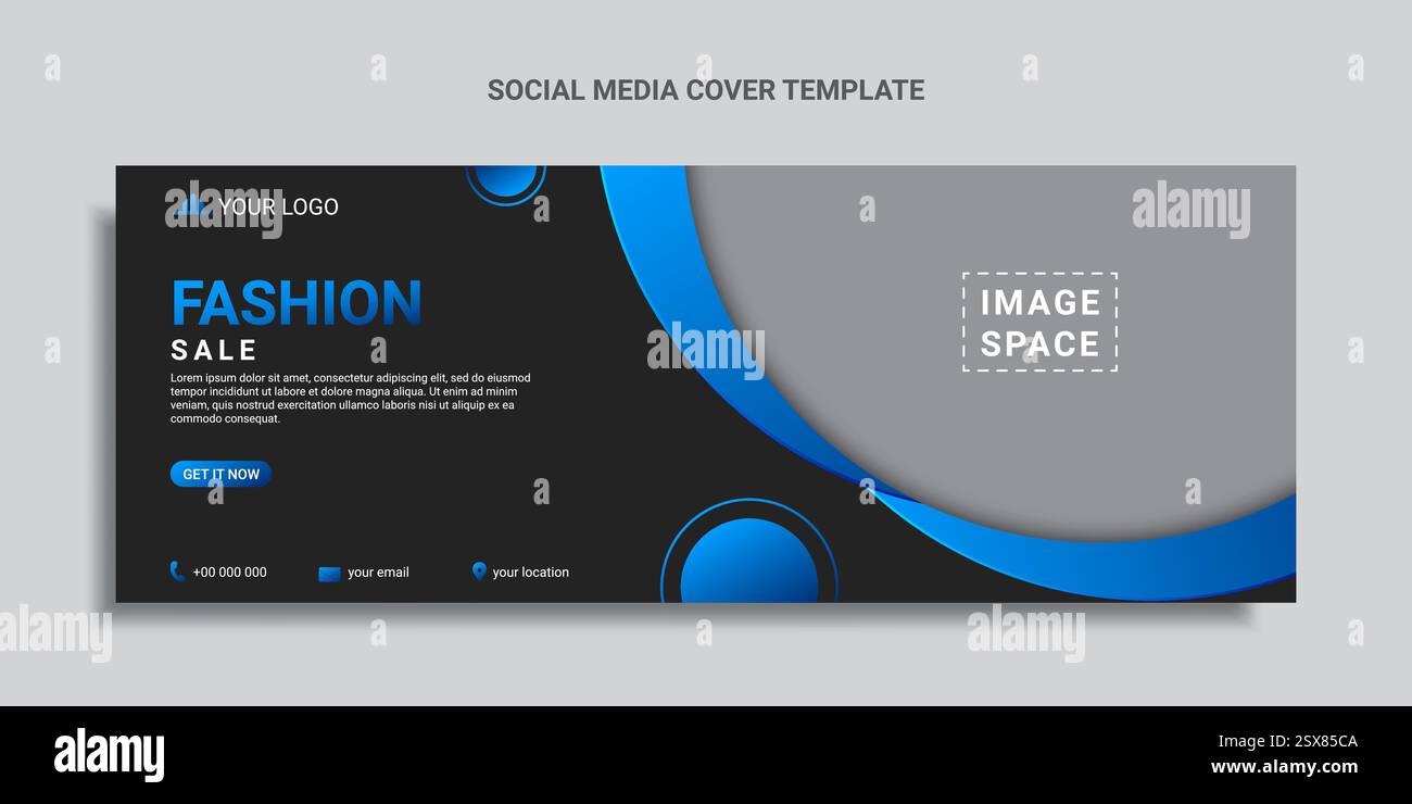 Modeverkauf Social Media Cover Design oder Webbanner Vorlage Stock Vektor