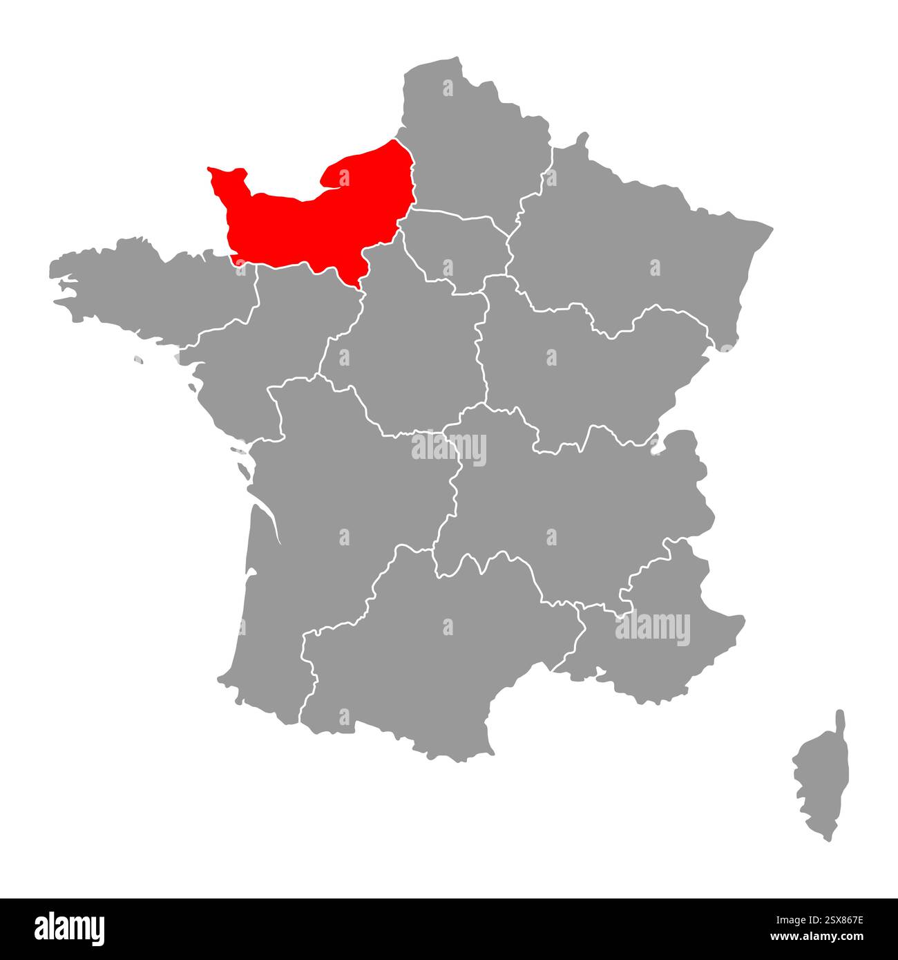 Normandie von Frankreich Karte Symbol Form, Reise Web flach Konzept Symbol Symbol Vektor . Stock Vektor