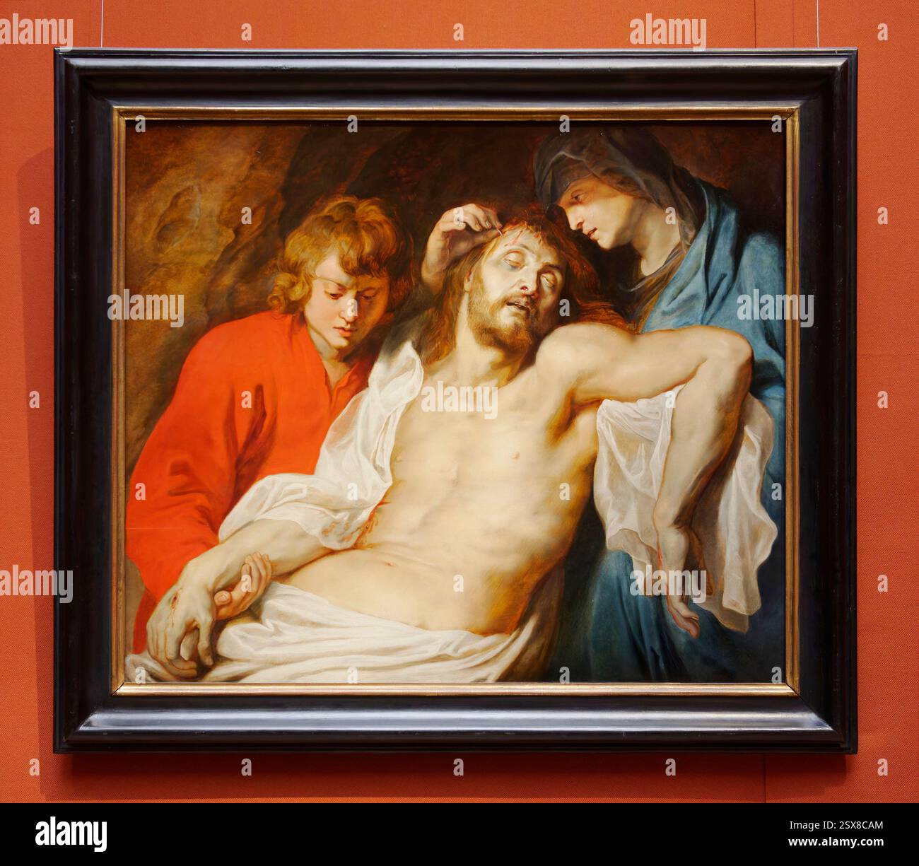 Wien, Österreich. Kunsthistorisches Museum Wien im 1. Bezirk, Peter Paul Rubens (1577–1640), Christusbeklagen von Maria und Johannes, Öl auf Tafel, um 1614/15 Stockfoto