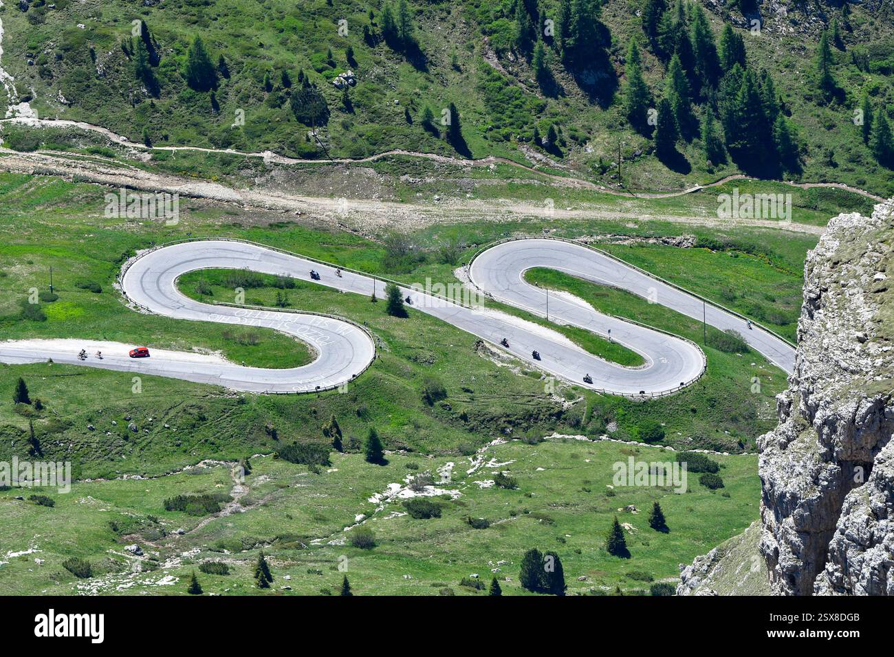 Radtouren in Sellaronda, Dolomiten, Italien Stockfoto