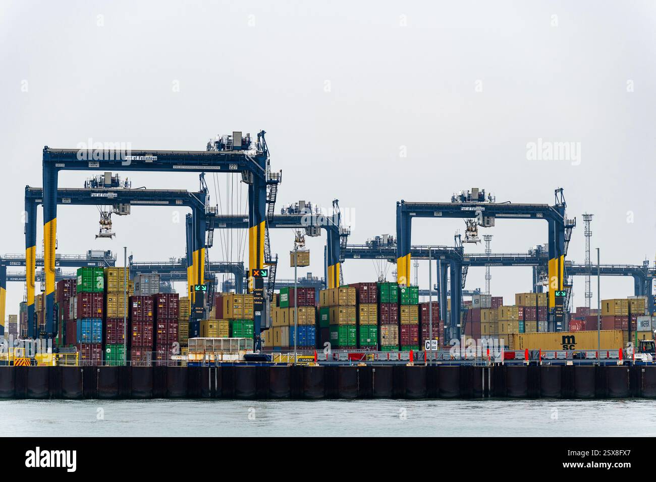Containerterminal Hafen von Felixstowe Suffolk Stockfoto