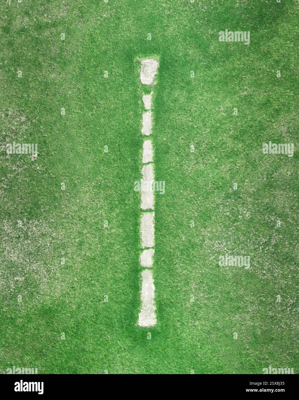 Betonweg auf dem Gras Stockfoto