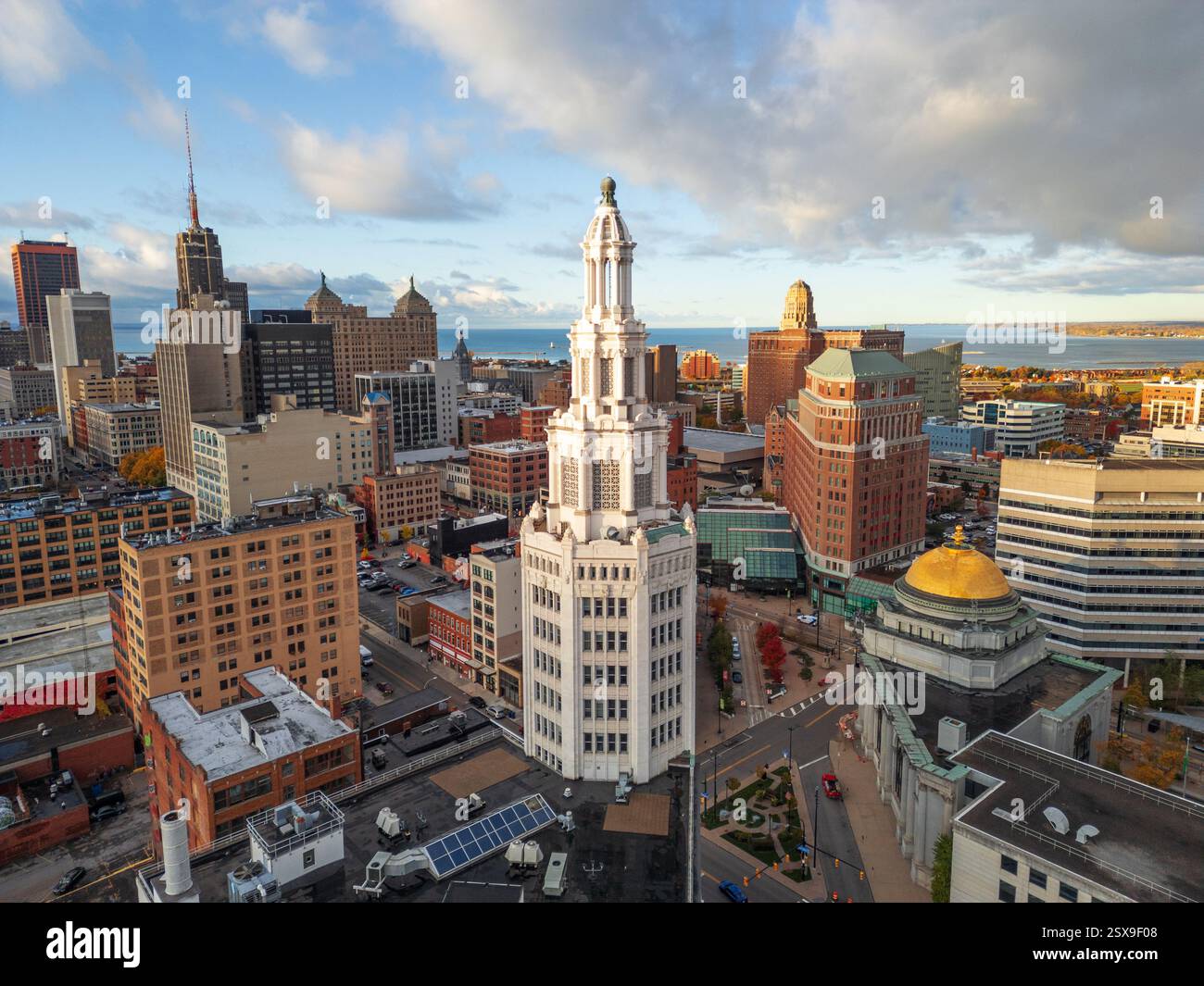 Die Skyline der Innenstadt von Buffalo, New York, USA Stockfoto
