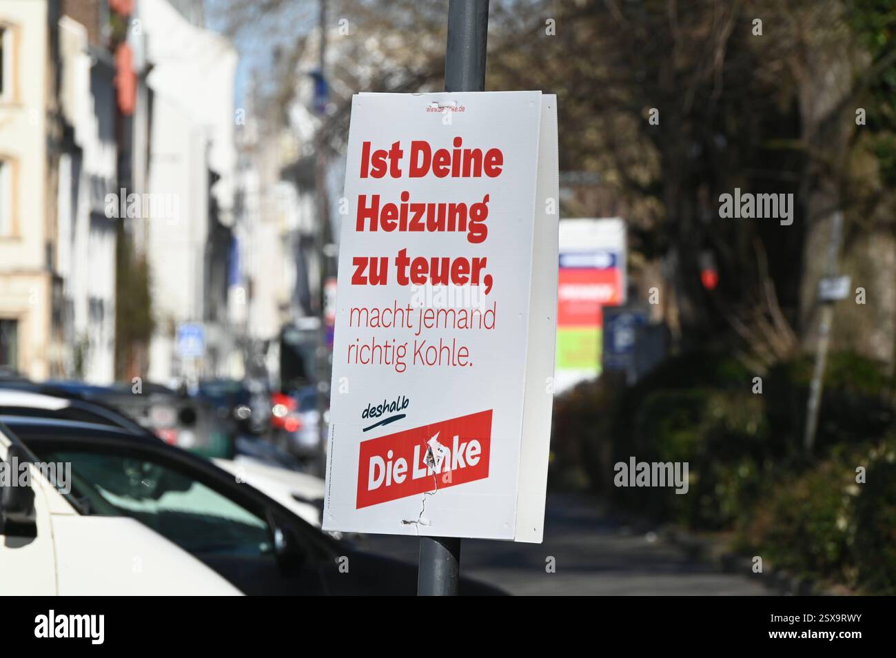 Die Linke Wahlprogramm 2025 Wahlplakat der Partei die linke zur Bundestagswahl 2025 an einem
