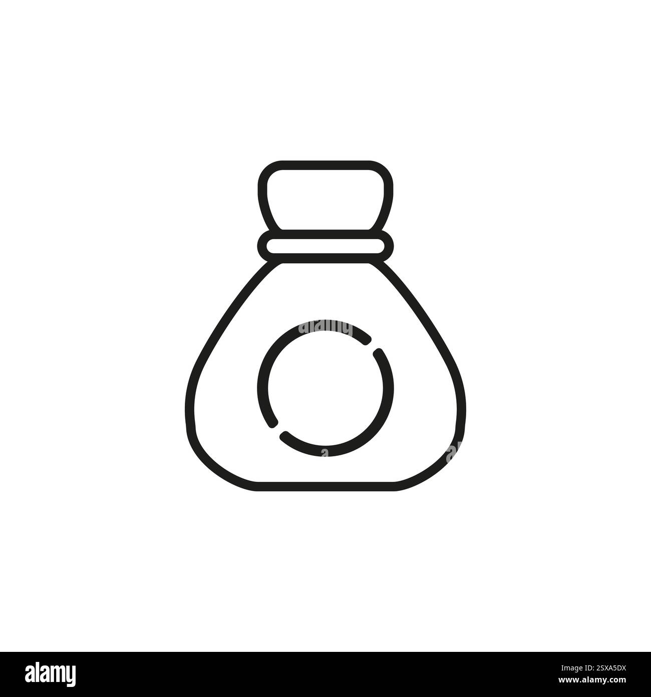 Geldbeutel mit Dollarzeichen. Die Tasche ist ein Symbol aus der asiatischen Kollektion. Dünne lineare Tasche, Tasche, Symbol für Einzelhandelskonturen isoliert auf weißem Hintergrund. Linienvektor Stock Vektor