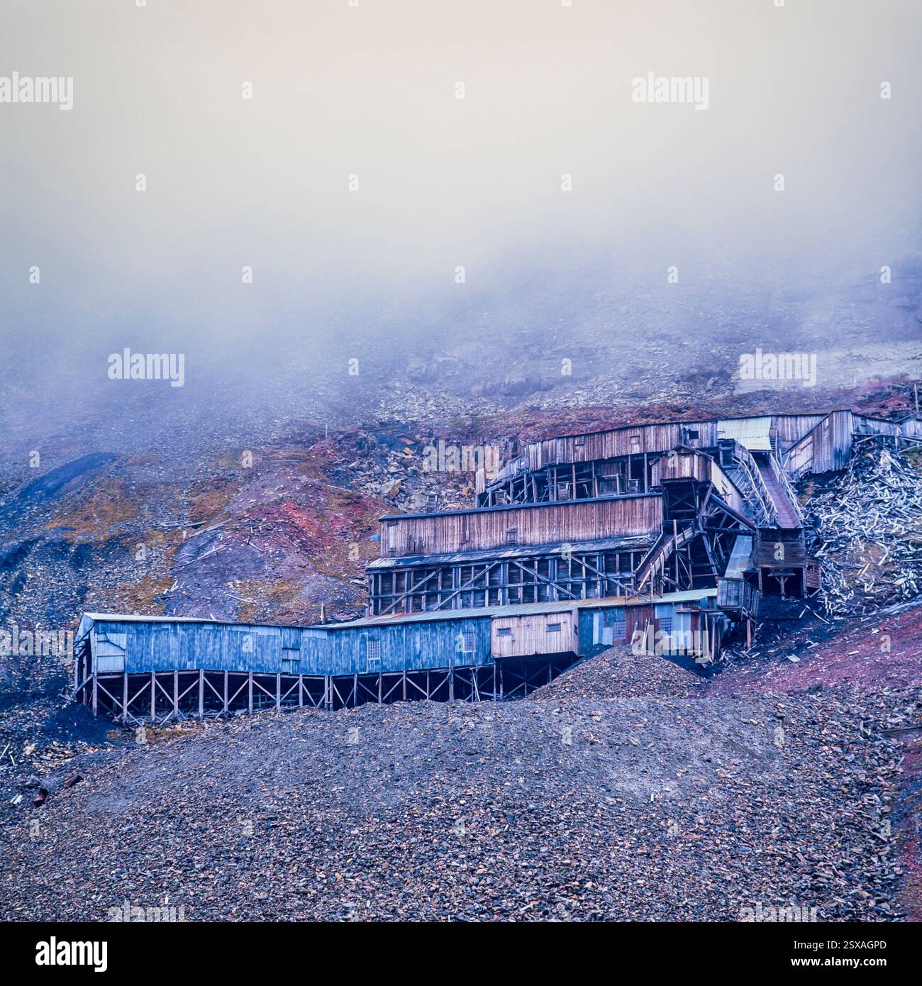 Alte Mine, Svalbard Stockfoto