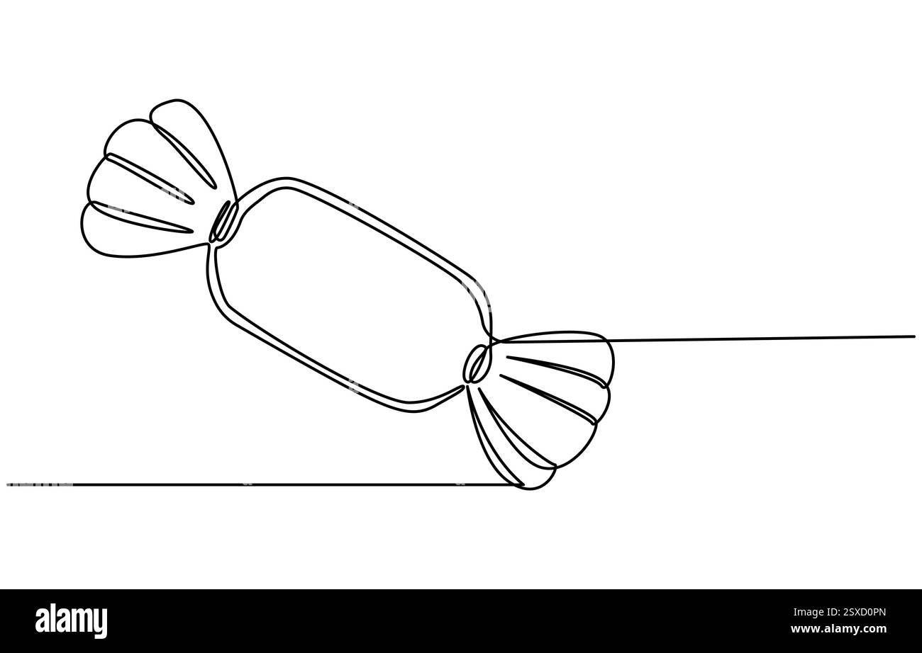 Durchgehende einzeilige Illustration von Schokoladenriegel Stock Vektor