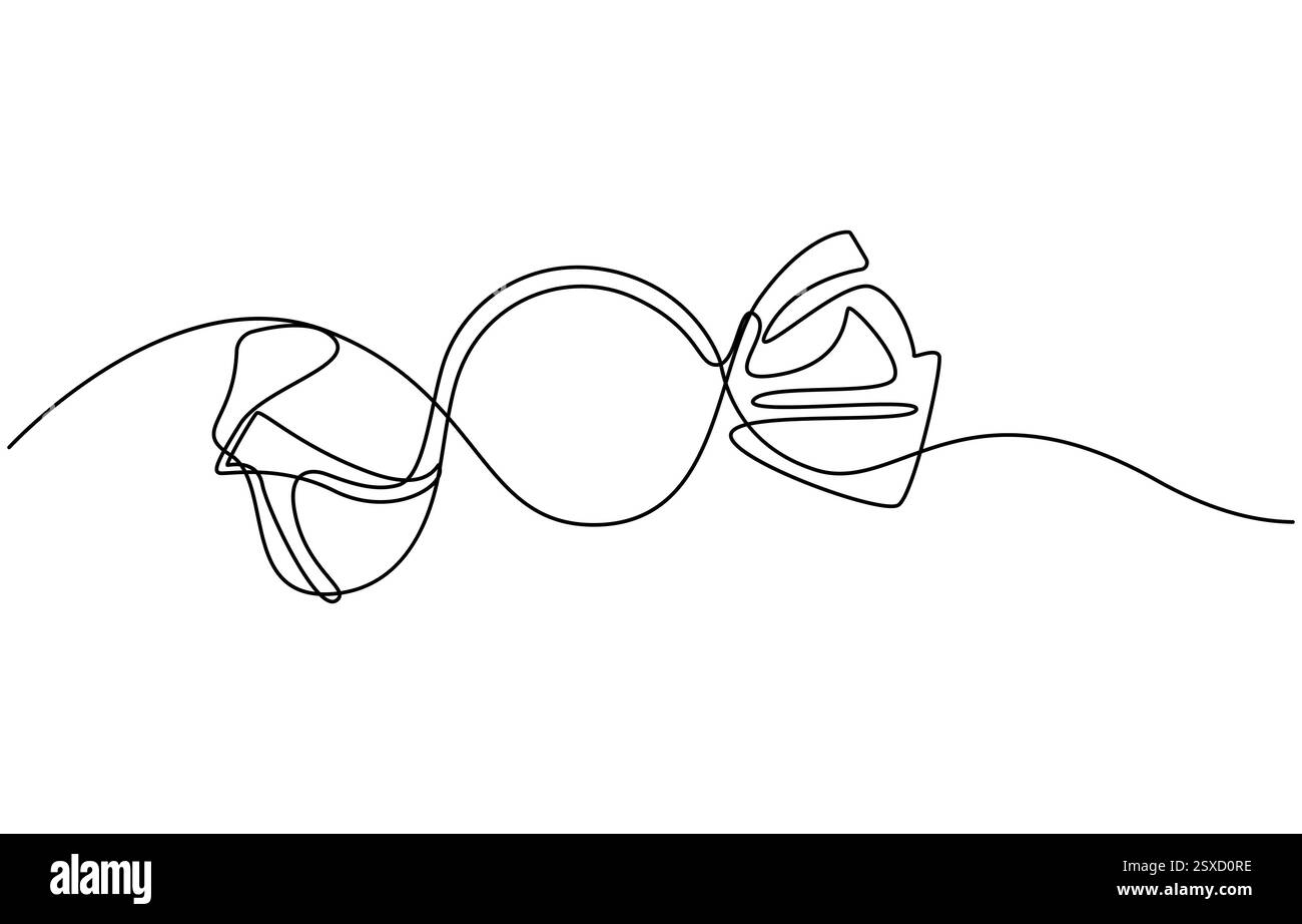 Durchgehende einzeilige Illustration von Schokoladenriegel Stock Vektor