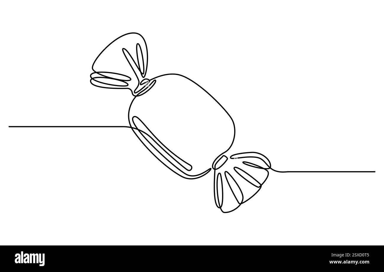 Durchgehende einzeilige Illustration von Schokoladenriegel Stock Vektor