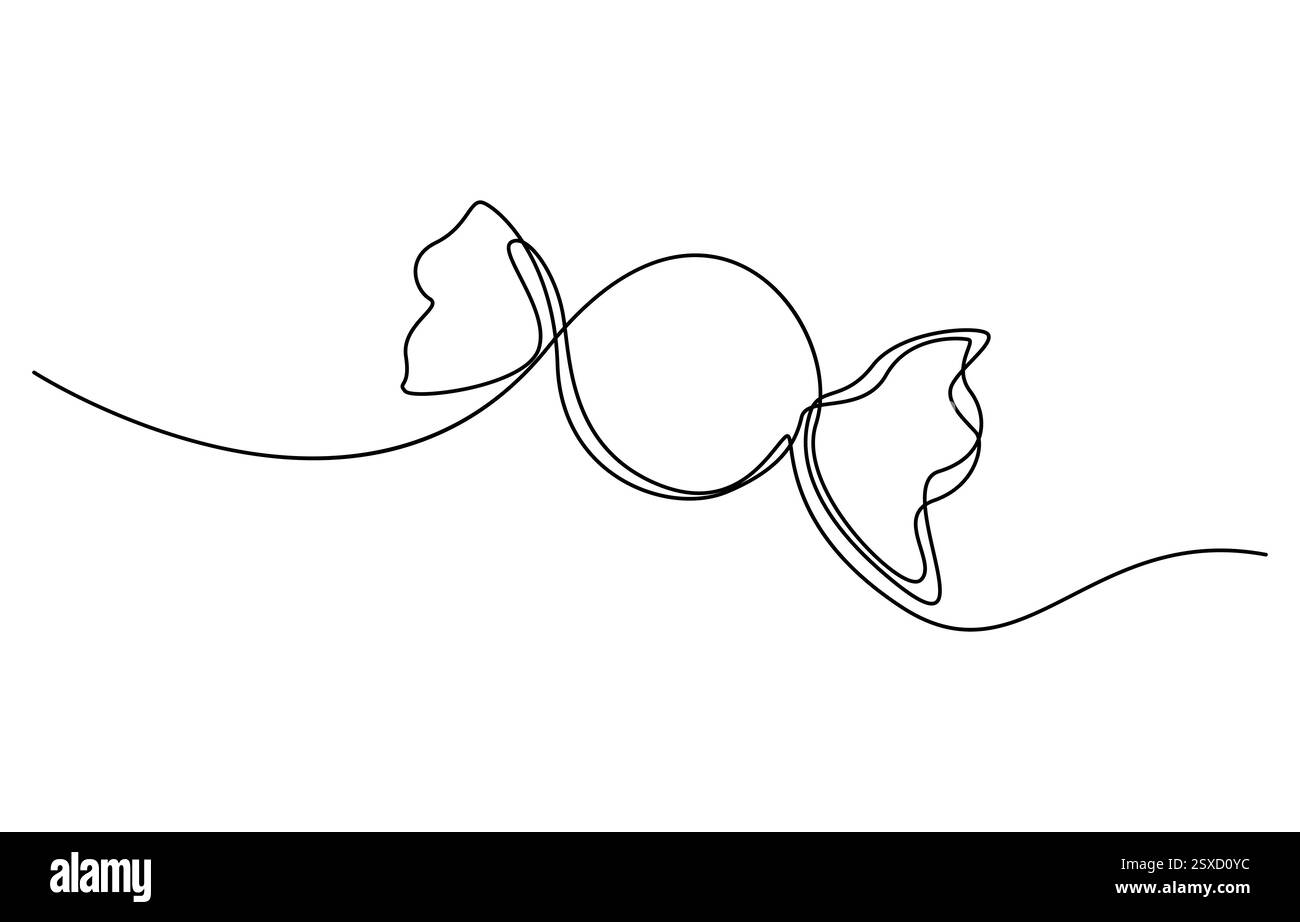 Durchgehende einzeilige Illustration von Schokoladenriegel Stock Vektor